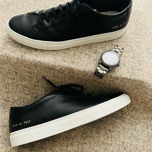 Common Projects Black Sneakers Minimalist Design - Size 11